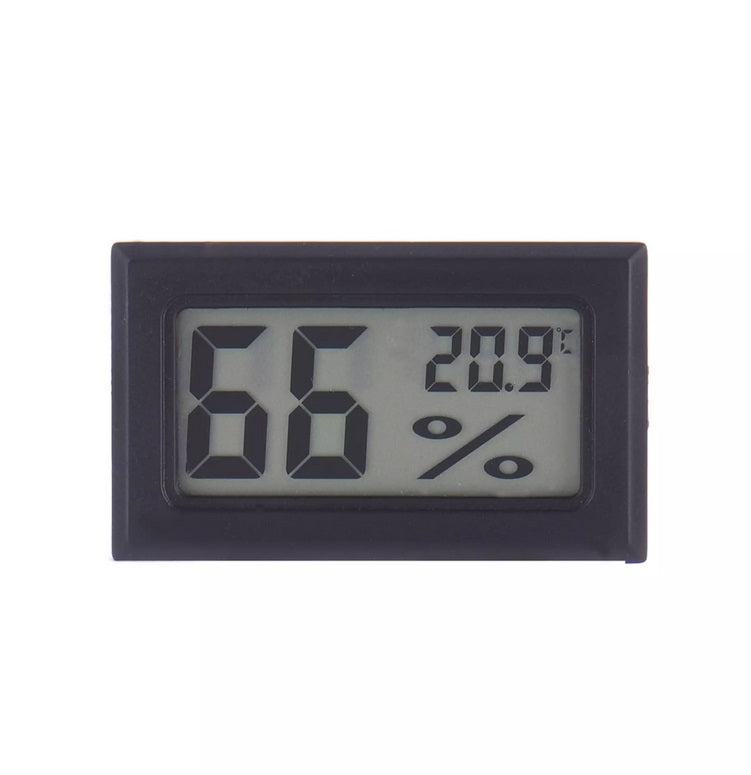 Lcd Digital Thermometer Temperature  Hygrometer Humidity Meter Without Probe Black