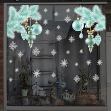 Charger l&#39;image dans la galerie, Christmas  Wall  Stickers Blue Snowflake Christmas Window Stickers Removable Stickers 50G 30X40CMX 2 sheets set
