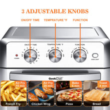 Charger l&#39;image dans la galerie, Stainless Steel 19qt Air Fryer Oven Countertop Bakingroastingreheatingfrying Without Oil Silver
