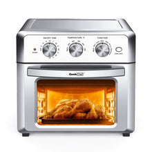 Charger l&#39;image dans la galerie, Stainless Steel 19qt Air Fryer Oven Countertop Bakingroastingreheatingfrying Without Oil Silver

