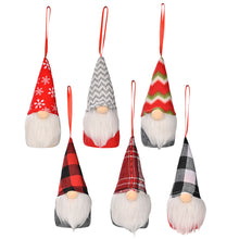 Charger l&#39;image dans la galerie, Christmas  Pendant Various Styles Knitting Decor With Lights Christmas Tree Home Ornaments Knitted pendant with light B red and black plaid
