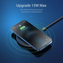 Charger l&#39;image dans la galerie, 15w Smart Wireless Charger Thin Round Desktop Smart Charger  Pad For Iphone Earphone black
