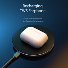 Cargar imagen en el visor de la galería, 15w Smart Wireless Charger Thin Round Desktop Smart Charger  Pad For Iphone Earphone black
