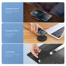 Cargar imagen en el visor de la galería, 15w Smart Wireless Charger Thin Round Desktop Smart Charger  Pad For Iphone Earphone black
