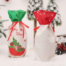 Carica l&#39;immagine nel visualizzatore di Gallery, Christmas Wine Bottle Cover Creative Printing Bird Sleigh Table Decoration Props B628 bird pattern wine cover
