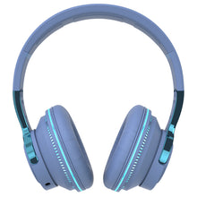 Load image into Gallery viewer, Bluetooth-compatible Headset RGB Bass Stereo Retractable Folding Design Wireless Headset Blue
