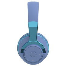 Load image into Gallery viewer, Bluetooth-compatible Headset RGB Bass Stereo Retractable Folding Design Wireless Headset Blue
