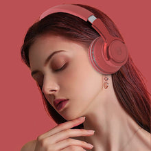 Lade das Bild in den Galerie-Viewer, Bluetooth-compatible Headset RGB Bass Stereo Retractable Folding Design Wireless Headset Red
