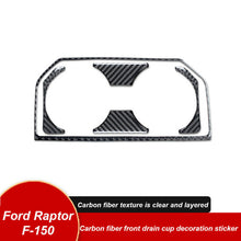 Load image into Gallery viewer, Carbon Fiber Rear Drain Cup  Holder  Panel  Cover  Trim For F-150 2017-2019 Carbon black
