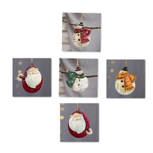 Load image into Gallery viewer, Christmas  Pendant Retro Old-fashioned Decoration Santa Claus Snowman Pendant Christmas Tree Decoration Green snowman
