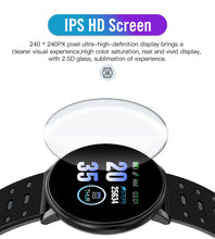 Load image into Gallery viewer, Smart  Bracelet Blood Pressure Waterproof Sport Round Smartwatch Smart Clock Fitness Tracker For Android Ios Black
