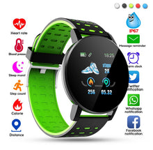 Lade das Bild in den Galerie-Viewer, Smart  Bracelet Blood Pressure Waterproof Sport Round Smartwatch Smart Clock Fitness Tracker For Android Ios Black
