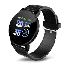 Lade das Bild in den Galerie-Viewer, Smart  Bracelet Blood Pressure Waterproof Sport Round Smartwatch Smart Clock Fitness Tracker For Android Ios Black
