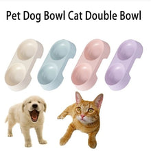 Load image into Gallery viewer, Double Bowl Food  Feeder Pet Drinking Tray Feeder For Cats Dogs Supplies Green
