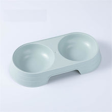 Load image into Gallery viewer, Double Bowl Food  Feeder Pet Drinking Tray Feeder For Cats Dogs Supplies Green
