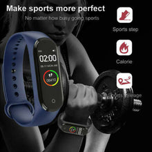 Carica l&#39;immagine nel visualizzatore di Gallery, M4  Smart  Watch Heart Rate Blood Pressure Monitor Sport Band Wristband Tracker Black
