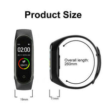 Carica l&#39;immagine nel visualizzatore di Gallery, M4  Smart  Watch Heart Rate Blood Pressure Monitor Sport Band Wristband Tracker Black
