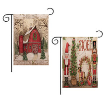 Carica l&#39;immagine nel visualizzatore di Gallery, 30*45cm Christmas Double-sided Printing Garden  Flag Without Flagpole Decoration Props Red house
