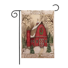 Carica l&#39;immagine nel visualizzatore di Gallery, 30*45cm Christmas Double-sided Printing Garden  Flag Without Flagpole Decoration Props Red house
