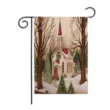 Carica l&#39;immagine nel visualizzatore di Gallery, 30*45cm Christmas Double-sided Printing Garden  Flag Without Flagpole Decoration Props Red house
