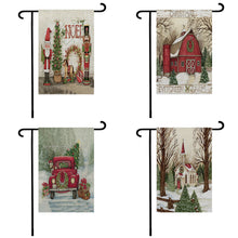 Last inn bildet i Galleri-visningsprogrammet, 30*45cm Christmas Double-sided Printing Garden  Flag Without Flagpole Decoration Props Red house
