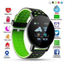 Load image into Gallery viewer, Smart  Bracelet Blood Pressure Waterproof Sport Round Smartwatch Smart Clock Fitness Tracker For Android Ios Grey
