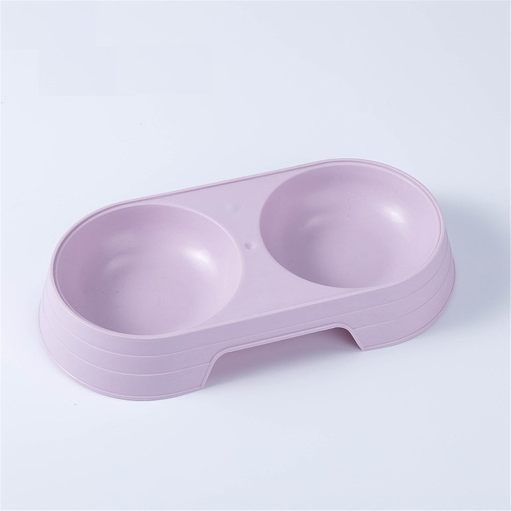 Double Bowl Food  Feeder Pet Drinking Tray Feeder For Cats Dogs Supplies Purple