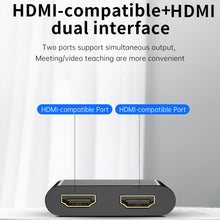 Charger l&#39;image dans la galerie, Converter Usb 3.0 To Dual Hdmi-compatible 4k HD Simultaneous Display Dual-screen Type C Expansion Dock Black
