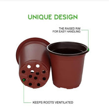 Load image into Gallery viewer, Plastic Multi-size Flower  Pot Plant Pots Succulent Planter Pot For Outdoor Indoor Plants Red outside and black inside_caliber 90mm
