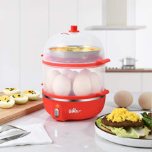 Lade das Bild in den Galerie-Viewer, Egg Cooker, Bear 14 Egg Capacity Hard Boiled Egg Cooker, Rapid Electric Egg Boiler Maker Poacher for Hard Boiled Scrambled Omelets Poached Eggs Steamed Vegetables Dumplings with Egg Piercer 17*17*16
