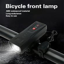 Load image into Gallery viewer, 2 In 1 Usb Rechargeable Bike  Light Front Bicycle Horn Set Waterproof Front Light For Outdoor Sports black
