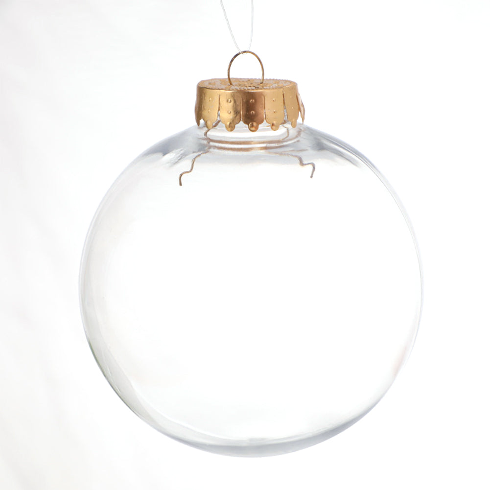 Transparent Christmas Hanging Ball Ornaments Ball For Christmas Wedding Party Home Decor 8 cm gold