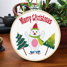 Lade das Bild in den Galerie-Viewer, Embroidery  Set Christmas Series 14ct Hanging Picture Simple Beginner Manual Diy Craft Kit Polar bear
