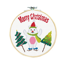 Lade das Bild in den Galerie-Viewer, Embroidery  Set Christmas Series 14ct Hanging Picture Simple Beginner Manual Diy Craft Kit Polar bear
