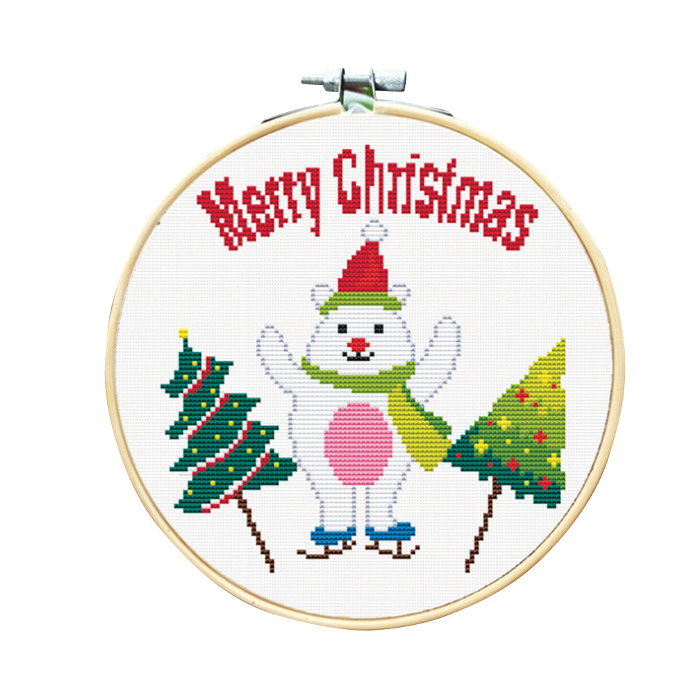 Embroidery  Set Christmas Series 14ct Hanging Picture Simple Beginner Manual Diy Craft Kit Polar bear