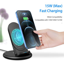 Load image into Gallery viewer, 15w  Three-dimensional  Smart  Charging  Base Foldable 3-in-1 Wireless Charger For Iphone Iwatch Airpods Black
