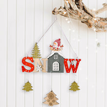 Charger l&#39;image dans la galerie, Christmas  Pendant Wooden Christmas House Shaped Star Elderly Snowman Elk Christmas Tree Decoration Wooden house pendant five-star elderly
