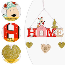 Charger l&#39;image dans la galerie, Christmas  Pendant Wooden Christmas House Shaped Star Elderly Snowman Elk Christmas Tree Decoration Wooden house pendant five-star elderly
