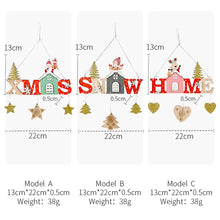 Charger l&#39;image dans la galerie, Christmas  Pendant Wooden Christmas House Shaped Star Elderly Snowman Elk Christmas Tree Decoration Wooden house pendant five-star elderly
