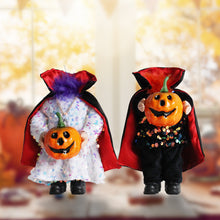 Load image into Gallery viewer, Halloween Decorations Headless  Doll Gnome Sequined Pumpkin Ornament Home Kitchen Decor Tray Decorations White
