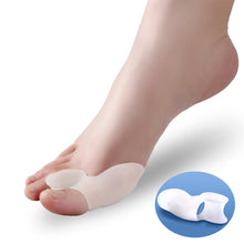 Cargar imagen en el visor de la galería, Hallux Valgus Guard Soft Silicone Corrector Separator Bunion Pain Protection Feet Straightener for Man Woman white
