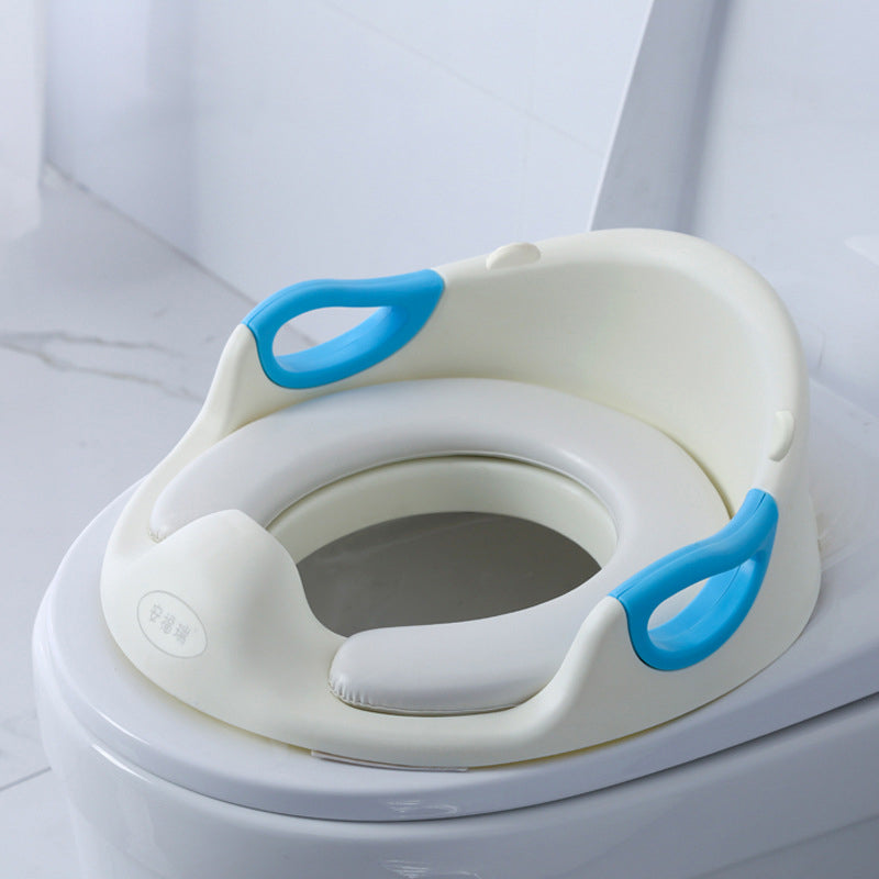 Toddlers  Toilet Potty Training Seat Detachable Soft Cushion Anti-slip Grip Backrest Drawer Type Toilet Blue