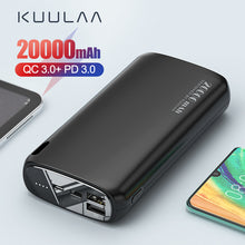 Load image into Gallery viewer, 18w Fast  Charging  Power  Bank 20000 Mah Portable Mobile Phone External Battery Powerbank Black
