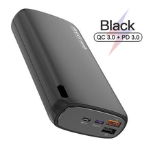 Load image into Gallery viewer, 18w Fast  Charging  Power  Bank 20000 Mah Portable Mobile Phone External Battery Powerbank Black
