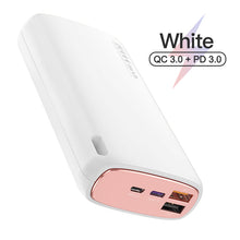 Charger l&#39;image dans la galerie, 18w Fast  Charging  Power  Bank 20000 Mah Portable Mobile Phone External Battery Powerbank White
