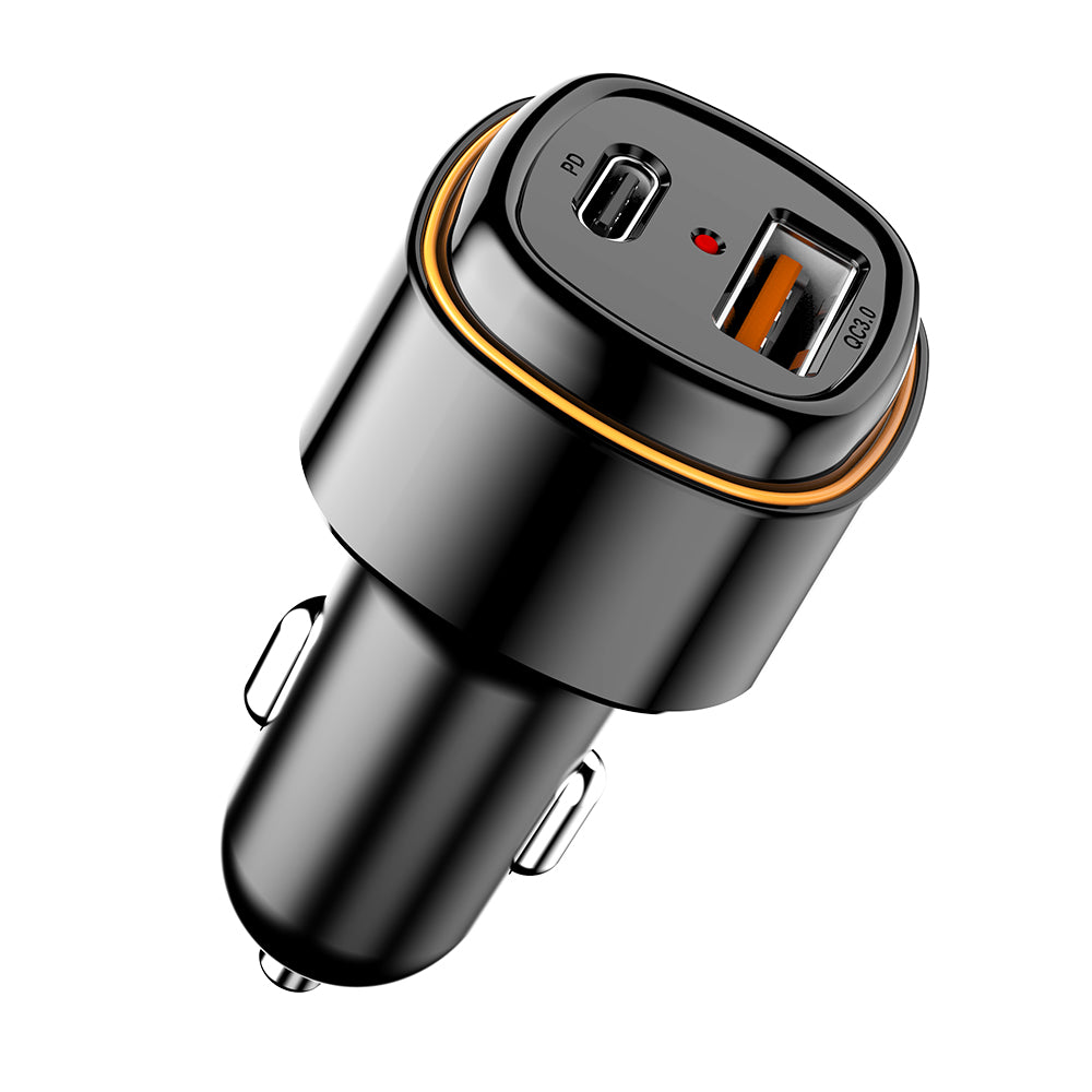 Car Phone Charger Cigarette Lighter 2 In 1 Pd20w+qc3.0 Output 12-24v Car  Charger Square C7S