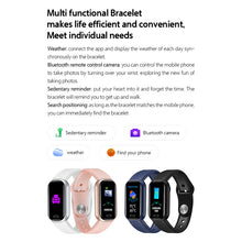 Carica l&#39;immagine nel visualizzatore di Gallery, Smart  Watch Bluetooth-compatible Waterproof Outdoor Sports Heart Rate Monitoring Music Bracelet Black
