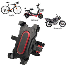 Cargar imagen en el visor de la galería, Bicycle Phone  Mount  Holder Handlebar Clip Support Bracket Universal Shockproof Four-claw Mount Phone Holder Black
