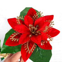 Lade das Bild in den Galerie-Viewer, 18cm Christmas Flowers Artificial For Wedding Party Home Decor Christmas Tree Accessories cyan
