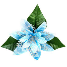 Load image into Gallery viewer, 18cm Christmas Flowers Artificial For Wedding Party Home Decor Christmas Tree Accessories cyan
